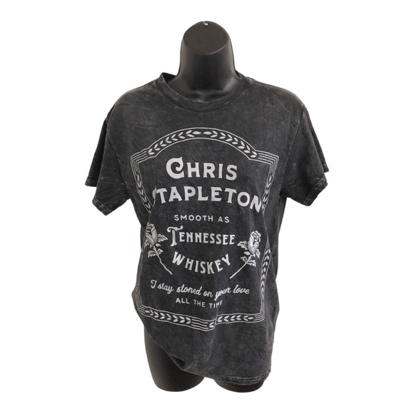 Chris Stapleton Smooth‎ as Tennessee Whiskey black gray wash t-shirt size small - Picture 1 of 10
